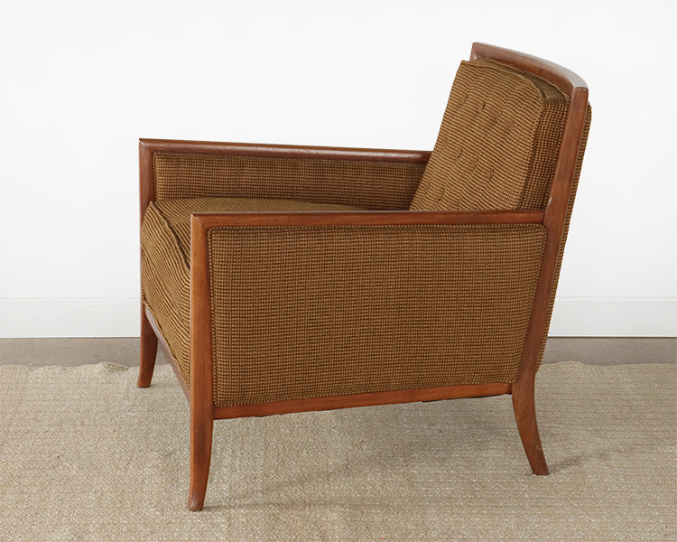 Light Brown Tufted Mid Century Club Chair