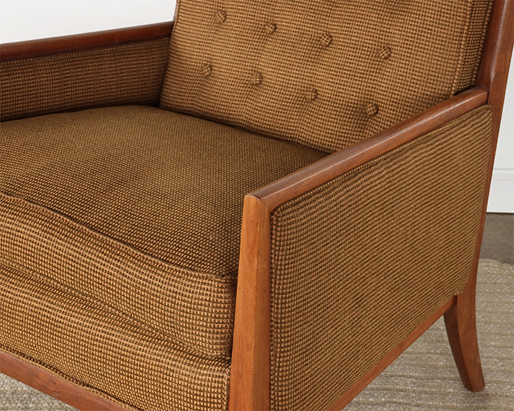 Light Brown Tufted Mid Century Club Chair