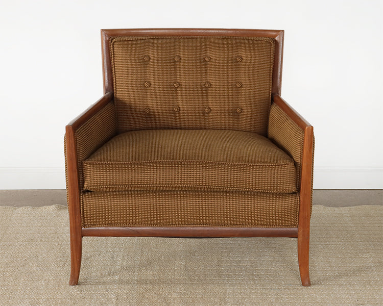 Light Brown Tufted Mid Century Club Chair