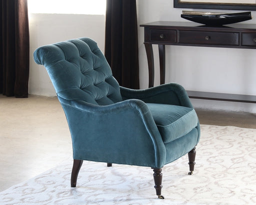 CC39 Peacock Blue Velvet Tufted Club Chair 