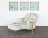 CL44 - Floral Upholstered Chaise with Turned Legs