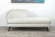 CL46 - Ivory Curved Channeled Back Left Arm Facing Chaise 