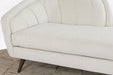 CL46 - Ivory Curved Channeled Back Left Arm Facing Chaise 