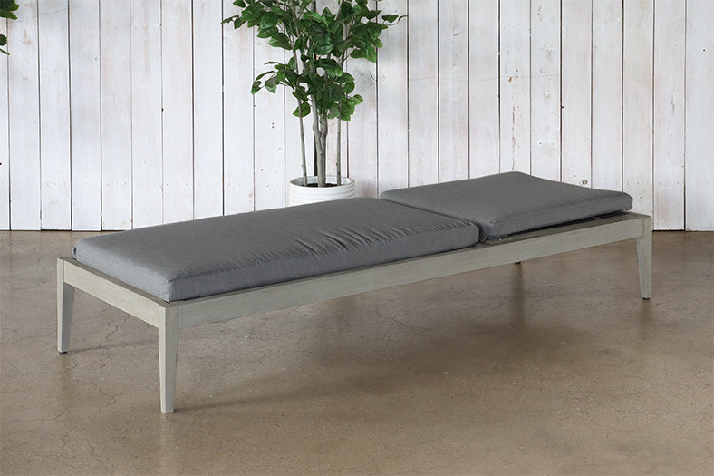 Grey Teak Outdoor Chaise Lounge Chair