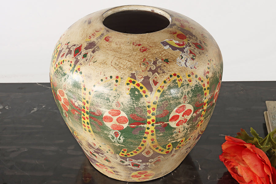 Painted Terracotta Indian Urn