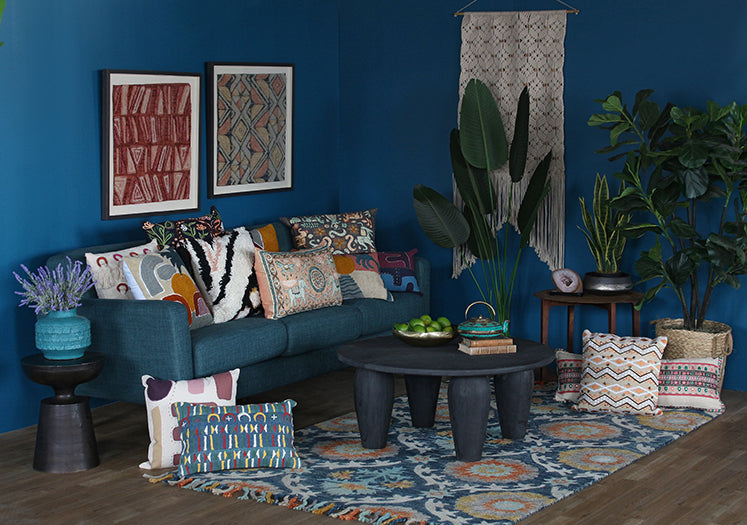 Blue Purple Geometric Lumbar Pillow - Cleared