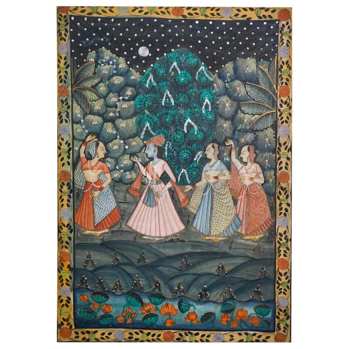 Indian Pichhavai Oil on Canvas 30W X 44.25H