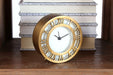 CLOCK07 Antiqued Brass Roman Numeral Clock 