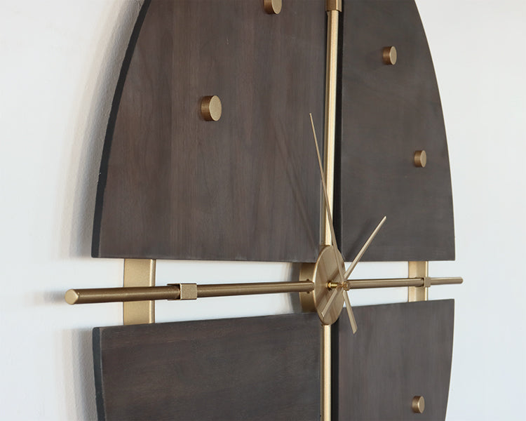 Modern Walnut and Gold Quadrant - Cleared Decor