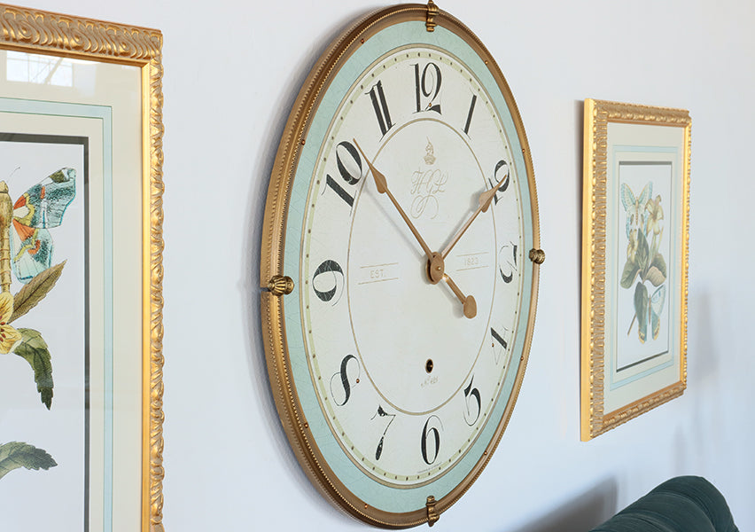 Antique Style Gold Metal Frame Wall Clock - Cleared