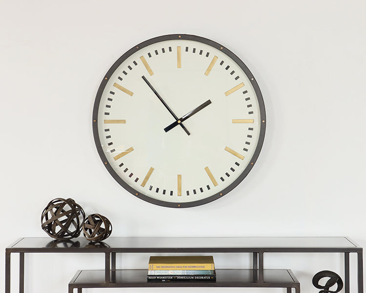 Dark Bronze with Simple Face Wall Clock - Cleared