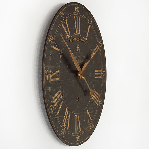 Small Black Vintage Style Wall Clock - Cleared