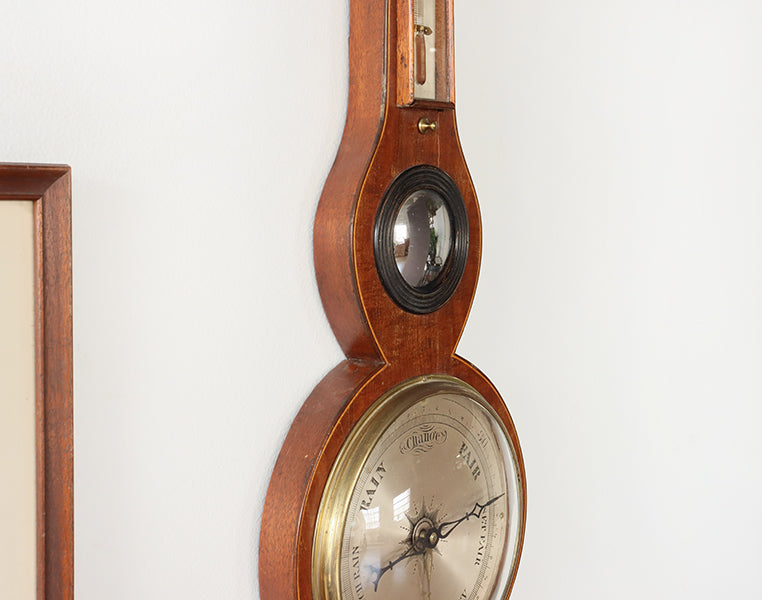 19th Century George III Barometer & Thermometer - Cleared