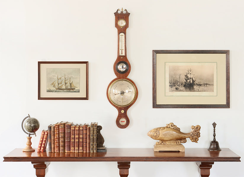 19th Century George III Barometer & Thermometer - Cleared