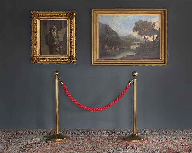 Brass Stanchion Posts Set Of 2 - Cleared