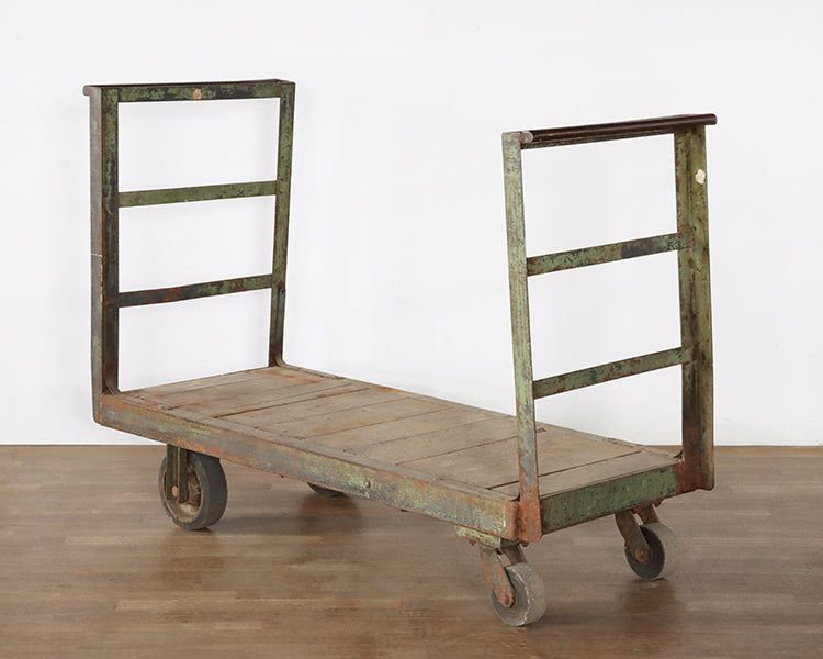 Vintage Industrial Platform Gondola Cart - Cleared