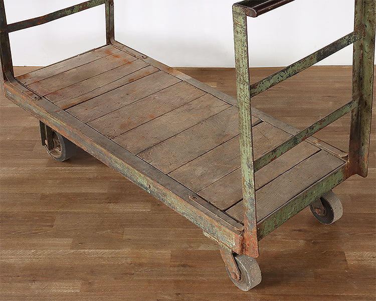 Vintage Industrial Platform Gondola Cart - Cleared