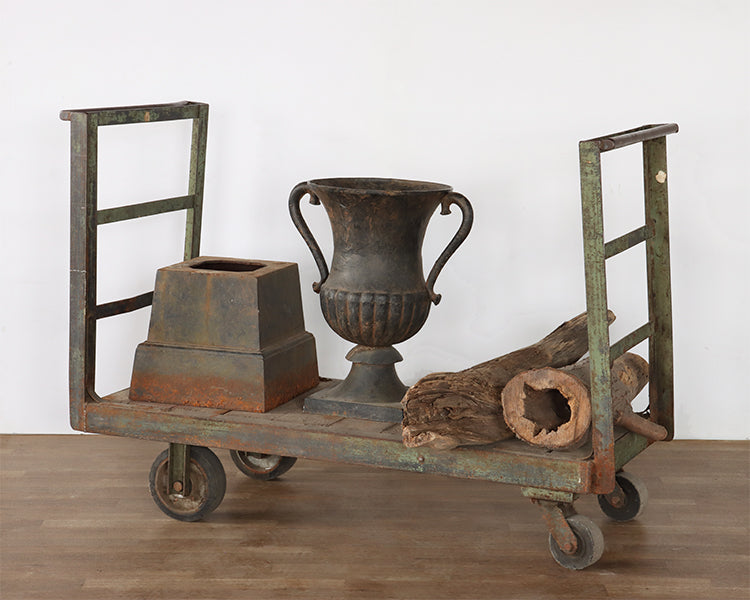 Vintage Industrial Platform Gondola Cart - Cleared