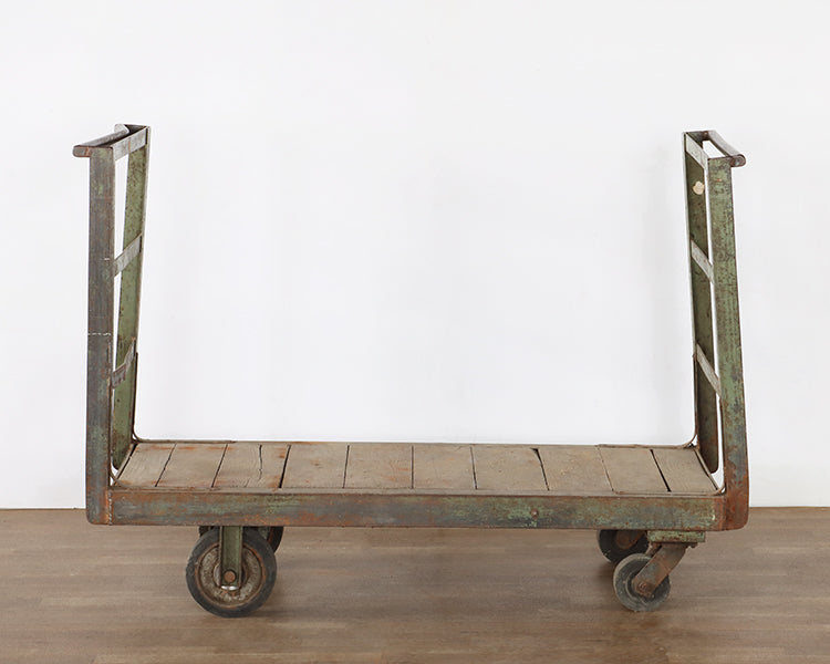 Vintage Industrial Platform Gondola Cart - Cleared