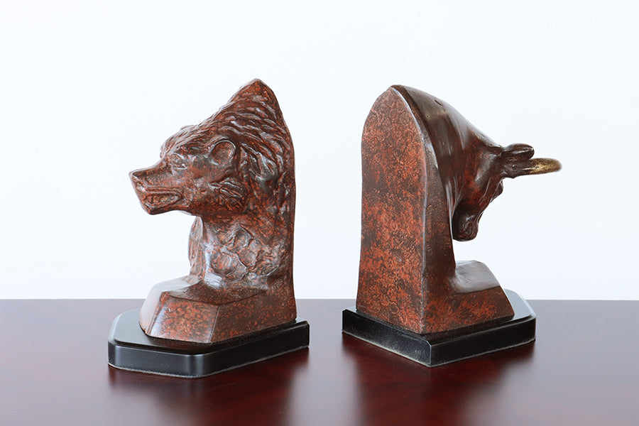 Bull and Bear Bookends - Cleared Decor