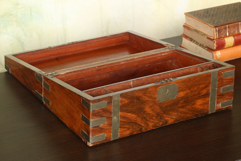 English Rosewood Lapdesk Or Box, 19th Century