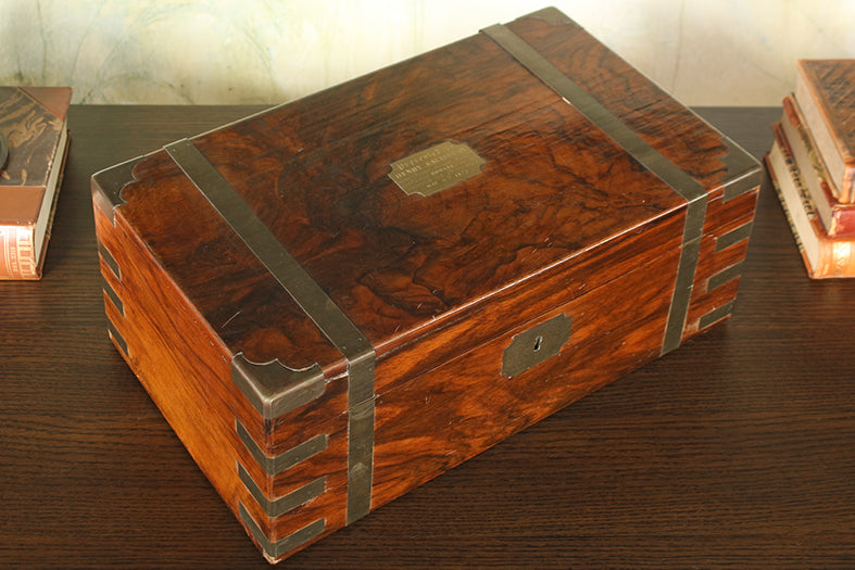 English Rosewood Lapdesk Or Box, 19th Century
