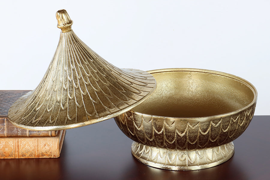 Antique Brass Fig Container - Cleared Decor