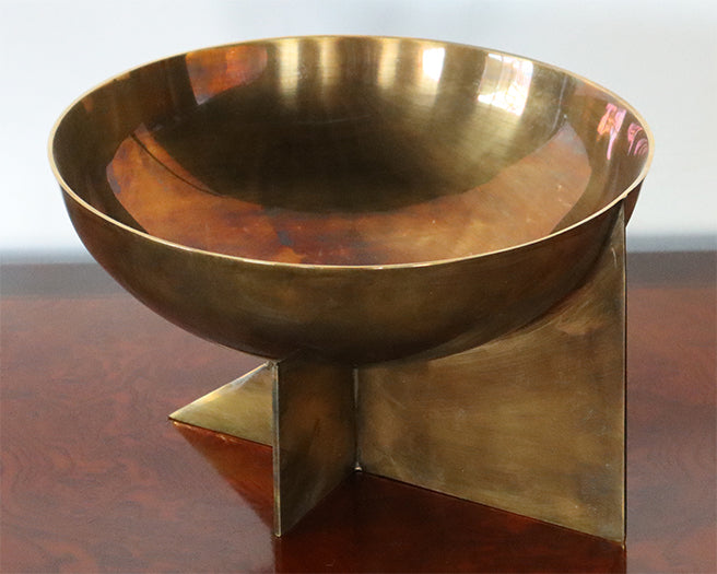 Brass Bowl On Deco Pedestal - Cleared