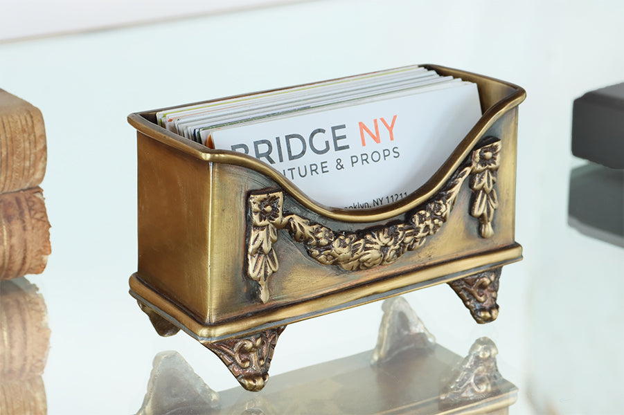 Floral Swag Brass Card Holder - Cleared Decor