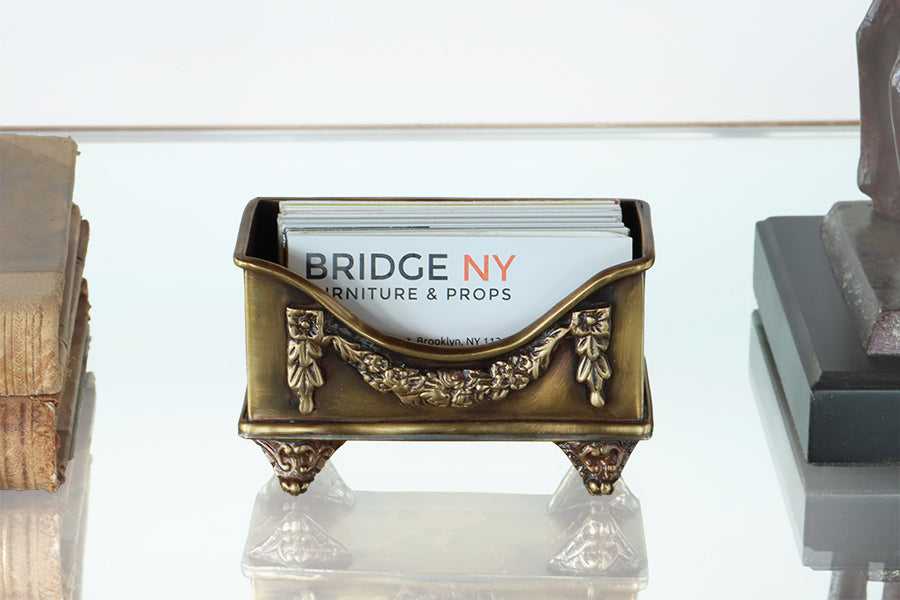 Floral Swag Brass Card Holder - Cleared Decor
