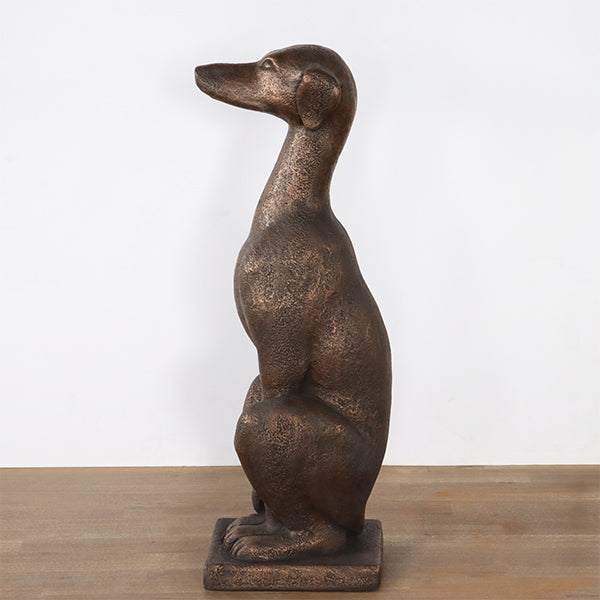 Bronze Sitting Greyhound Sculpture - Cleared