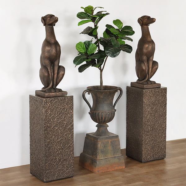 Bronze Sitting Greyhound Sculpture - Cleared