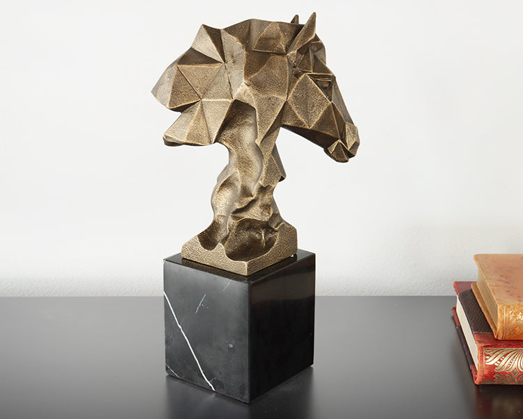 Cubist Chiseled Horse Bust - Cleared