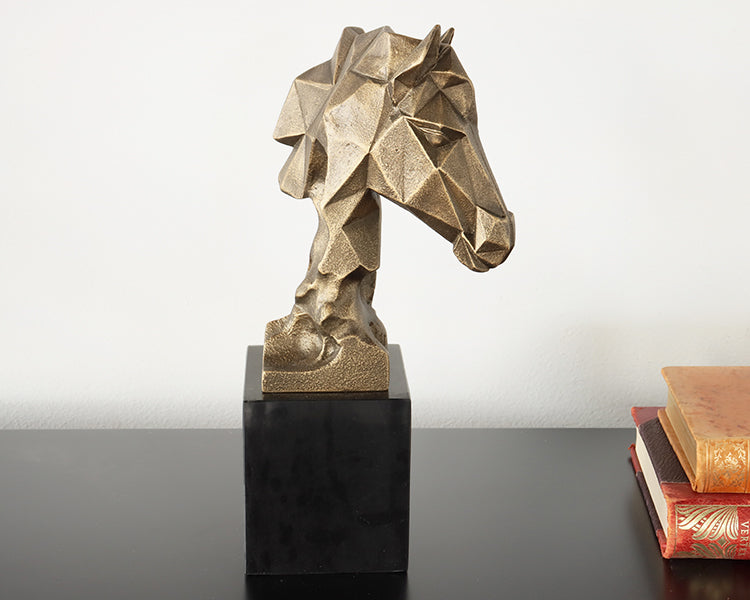 Cubist Chiseled Horse Bust - Cleared