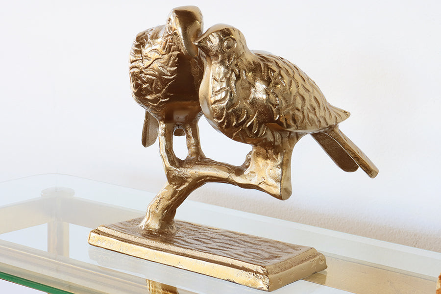Two Birds on Branch Sculpture - Cleared Decor