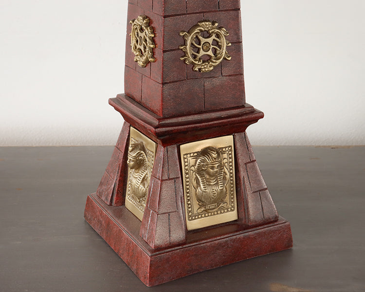 Red Obelisk with Gold Accents - Cleared
