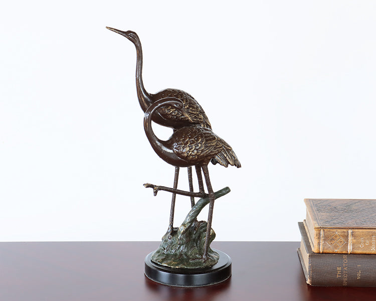 Bronze Cranes Figurine - Cleared Decor