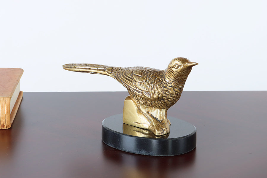 Antique Pair of Brass Birds on Base- Cleared Decor