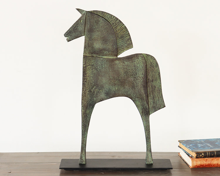 Verdigris Finished Roman Horse - Large - Cleared