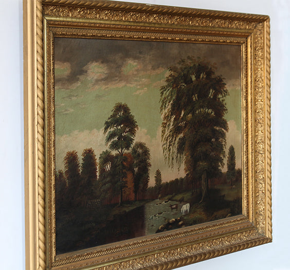 Hudson Valley River Landscape, 19th Century 39.5W x 29.5H