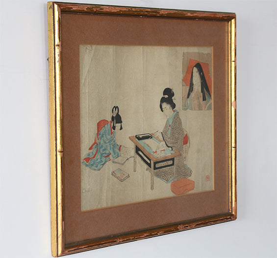 Japanese Woodblock Print 2, 19TH Century 14W x 11.5H