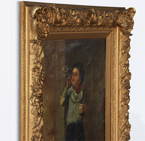 Boy Blowing Bubbles, Dutch School, 19th Century 20.25W x 30.5H