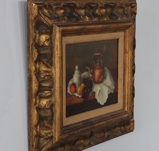Still Life with Tea Kettle, Oil on Canvas 9.5W x 7.5H