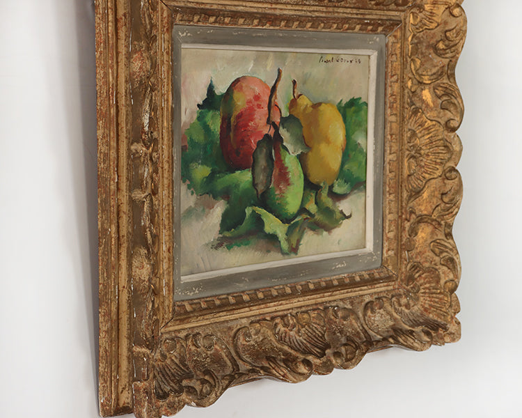 French Still Life w/ Apples and Pear, Early 20th Century 23W x 19H
