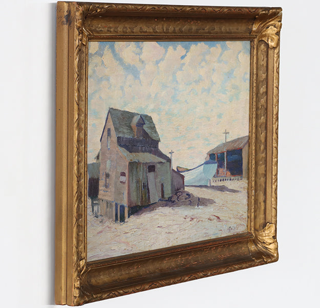 American Impressionist Boat Dock, Early 20th Century 19.75W x 16H