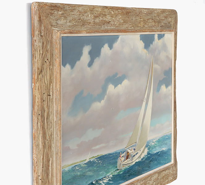 American Impressionist Sailboat, Early 20th Century 37W x 26.5H