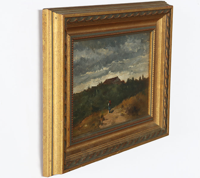 Italian Landscape Scene, 19th Century with Gold Frame 12W x 9.5H