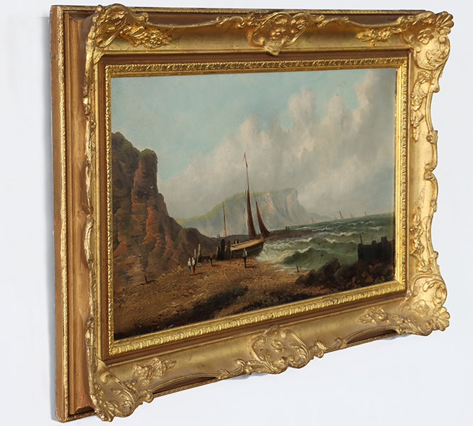 English School Nautical Landscape, 19th Century 29.5W x 17.5H