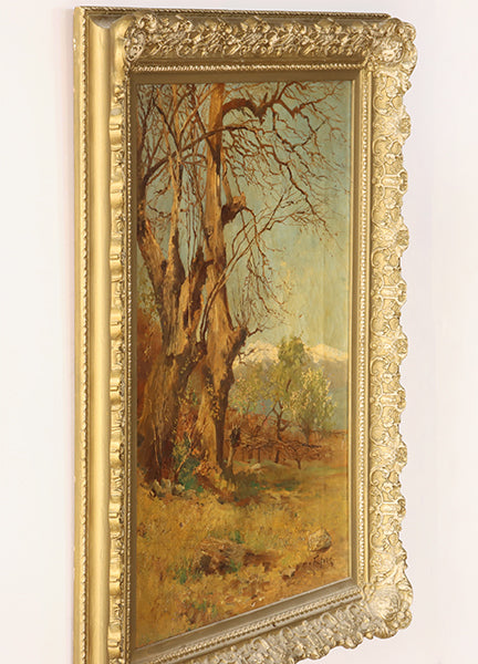 Alpine Landscape, Oil on Canvas, 19th Century 21W x 29.5H