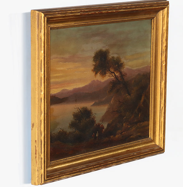 Hudson River School, Two Figures, 19th Century 14.5W X 12.5H